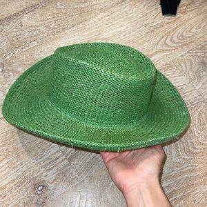 Green straw hat